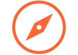 Orange compass icon Orange compass icon