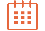 Orange calendar icon Orange calendar icon