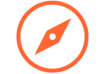 Orange compass icon Orange compass icon