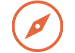 Orange compass icon Orange compass icon
